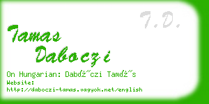 tamas daboczi business card